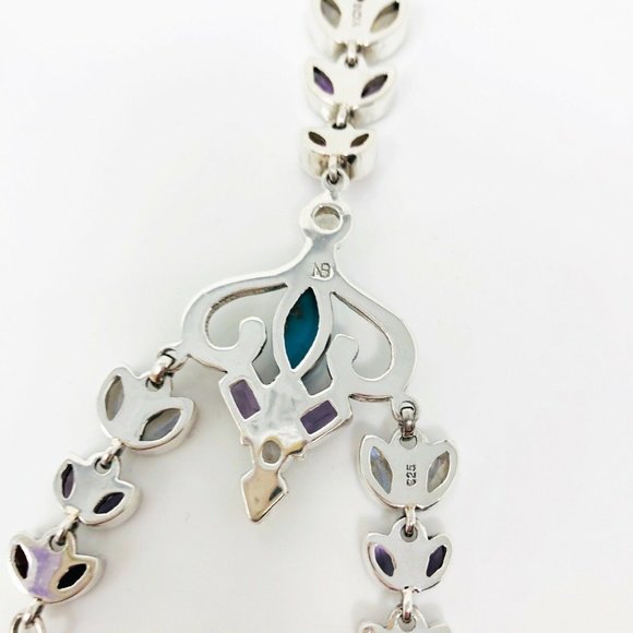 🌟NICKY BUTLER Turquoise Moonstone 8.4CT Sterling Silver Necklace Brand NEW - Picture 14 of 16